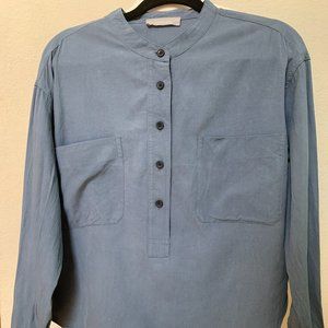 Everlane Women's Long Sleeve Silk Shirt Size 4 Color Intense gray